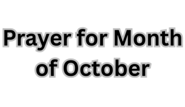 Prayer for Month of October